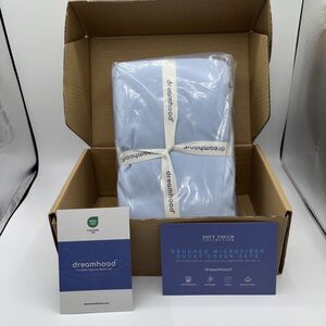 Dreamhood Blue Microfiber Duvet Cover Set Queen 2 Pillow Cases Bedding 90" x 90"
